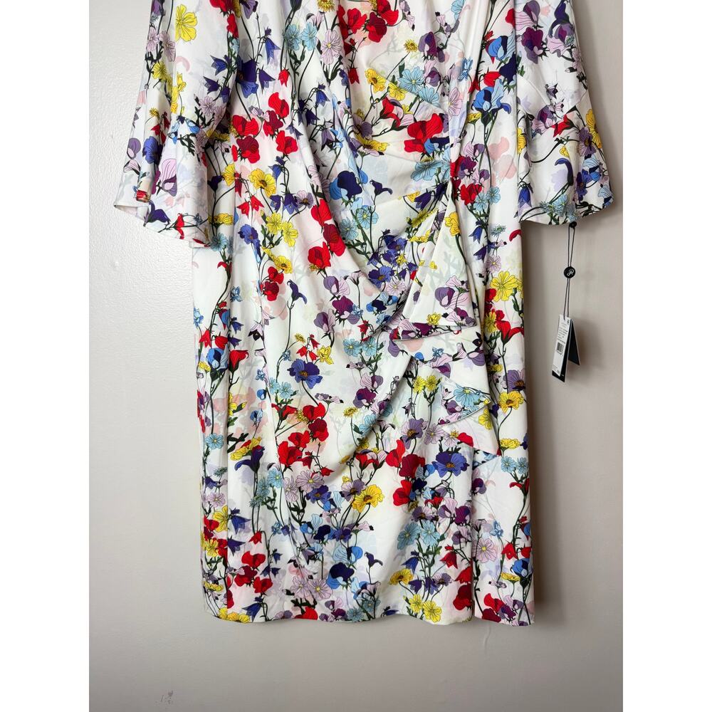 ADRIANNA PAPELL NWT DRESS WEDDING GUEST COCKTAIL SHORT FLORAL GARDEN PARTY PLUS - Picture 8 of 13